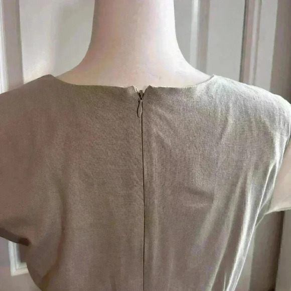 Downeast DE Collection Gray Colorblock Linen Cotton Blend Dress ModCloth Shift M - Picture 4 of 9